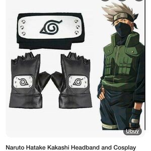 NWT- Naruto Headband and Gloves Set - Black
